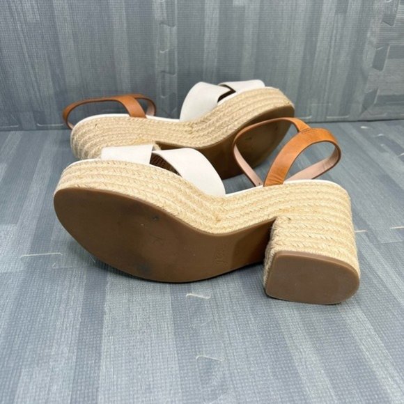 J. Crew Espadrille Platform Sandals Two-Tone Leather Women Size 9.5 - Picture 7 of 8